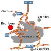 Lage Eschborn im Rhein-Main-Gebiet